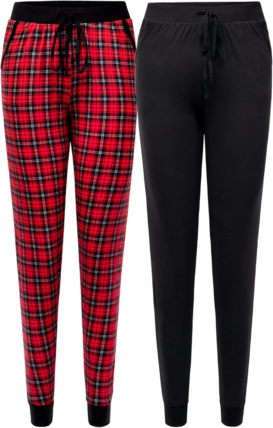2-Pack of Women's Cozy Butter Soft Jersey Lounge Pants with Pockets and Drawstring  Perfect for Lounging and Sleeping