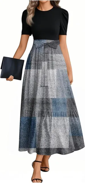 2025 Beach Dresses, Maxi Print Boho Jumpsuits for Women Spring Bow High Waisted Rompers for Women