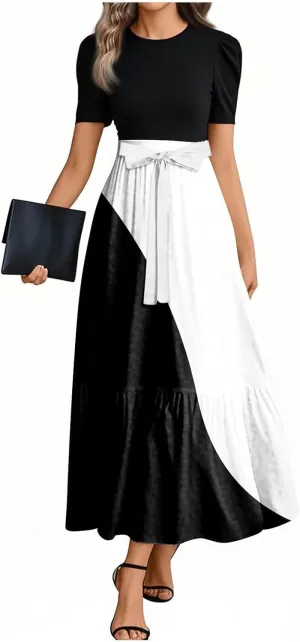 2025 Beach Dresses, Maxi Print Boho Jumpsuits for Women Spring Bow High Waisted Rompers for Women