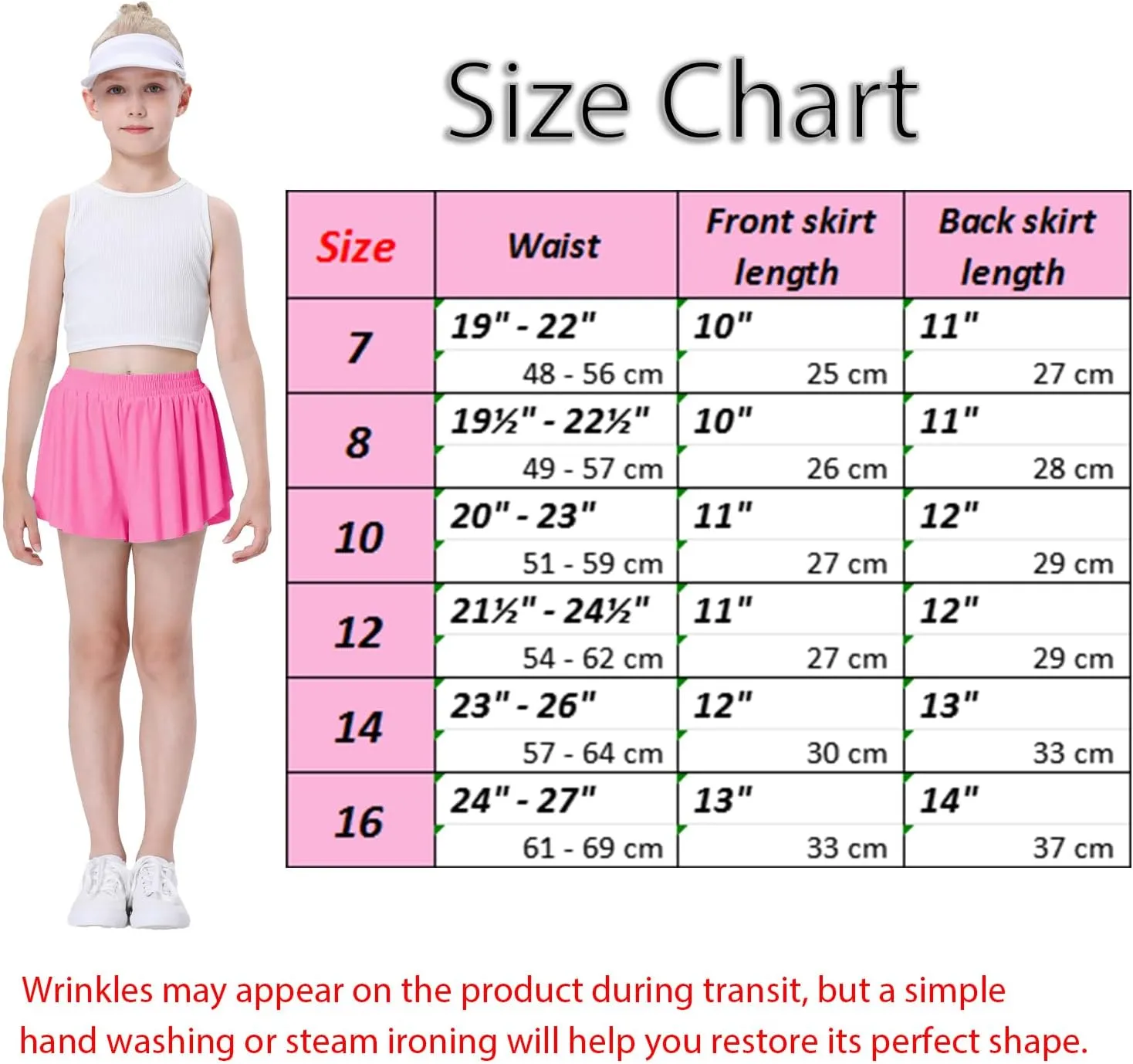 3 Pack Soft Girls Butterfly Shorts 7-16 Comfortable 2-in-1 Kids Flowy Shorts for Running, Dance, Sports