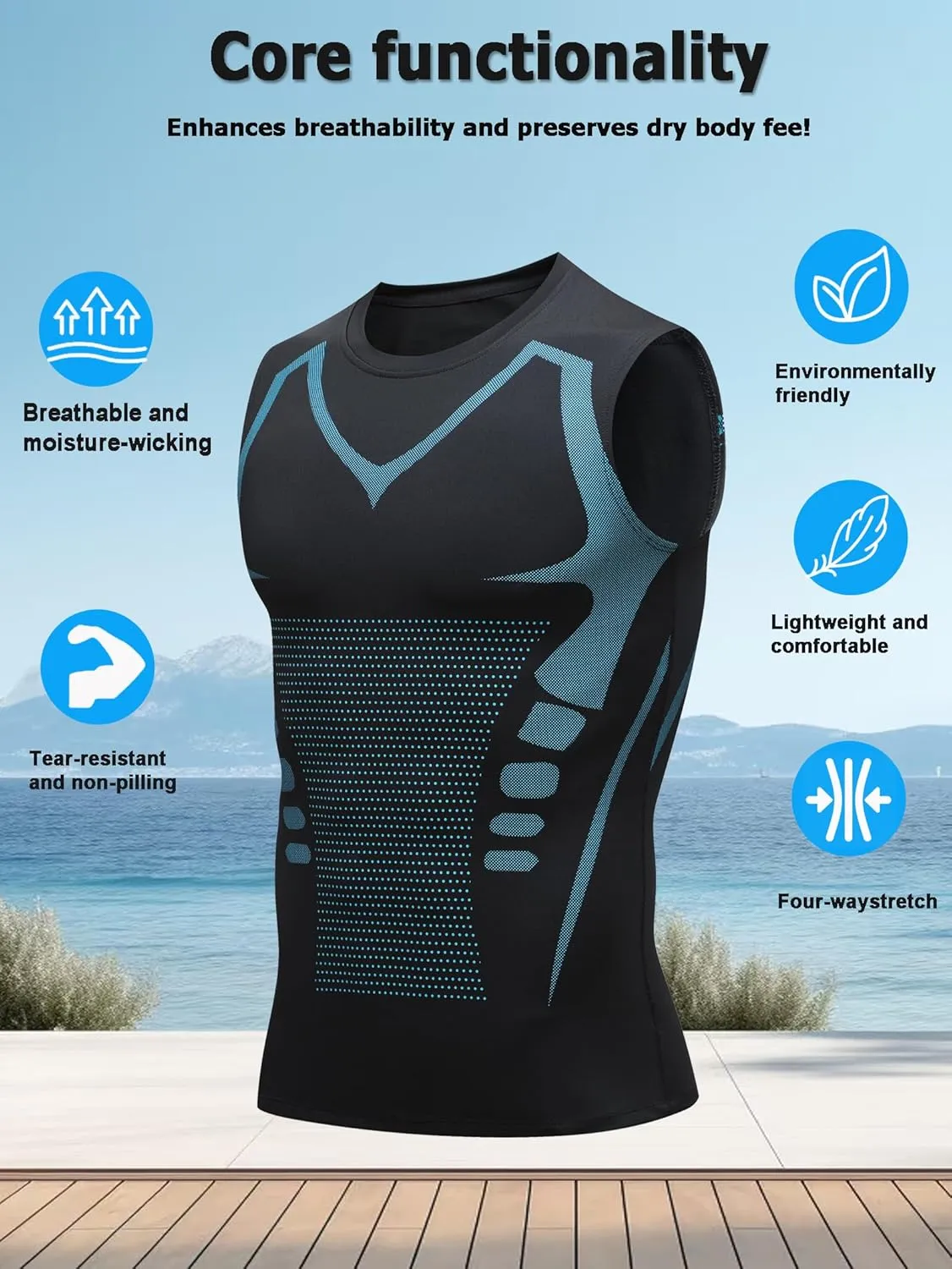 3Pack Mens Running Sport Tank Tops Dry Fit Gym Wicking Athletic Mesh Breathable Cool Workout Sleeveless Shirts Base Layer