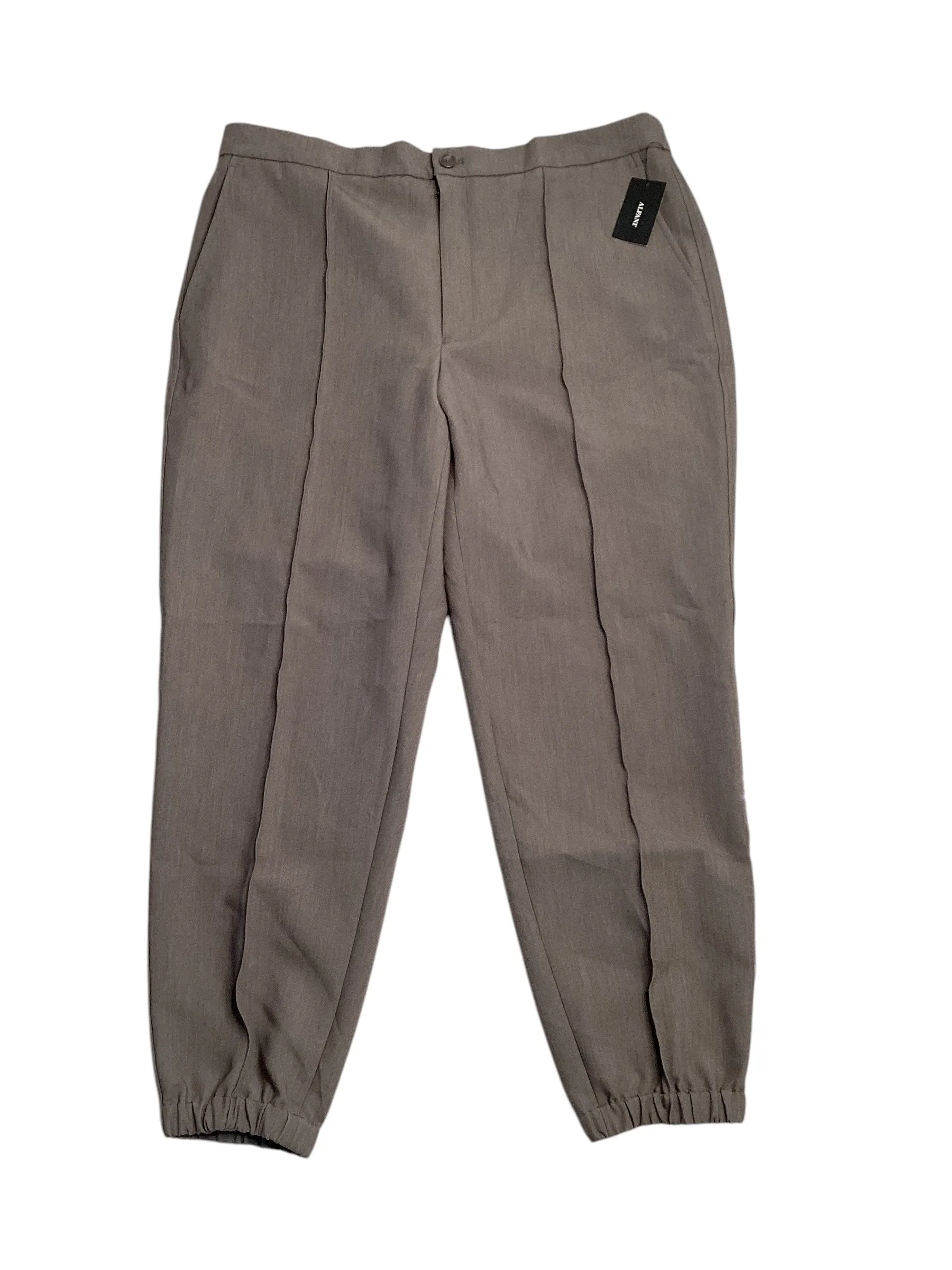 Alfani Men's Regular Fit Stretch Pleated Jogger Pants Taupe Heather Brown Large