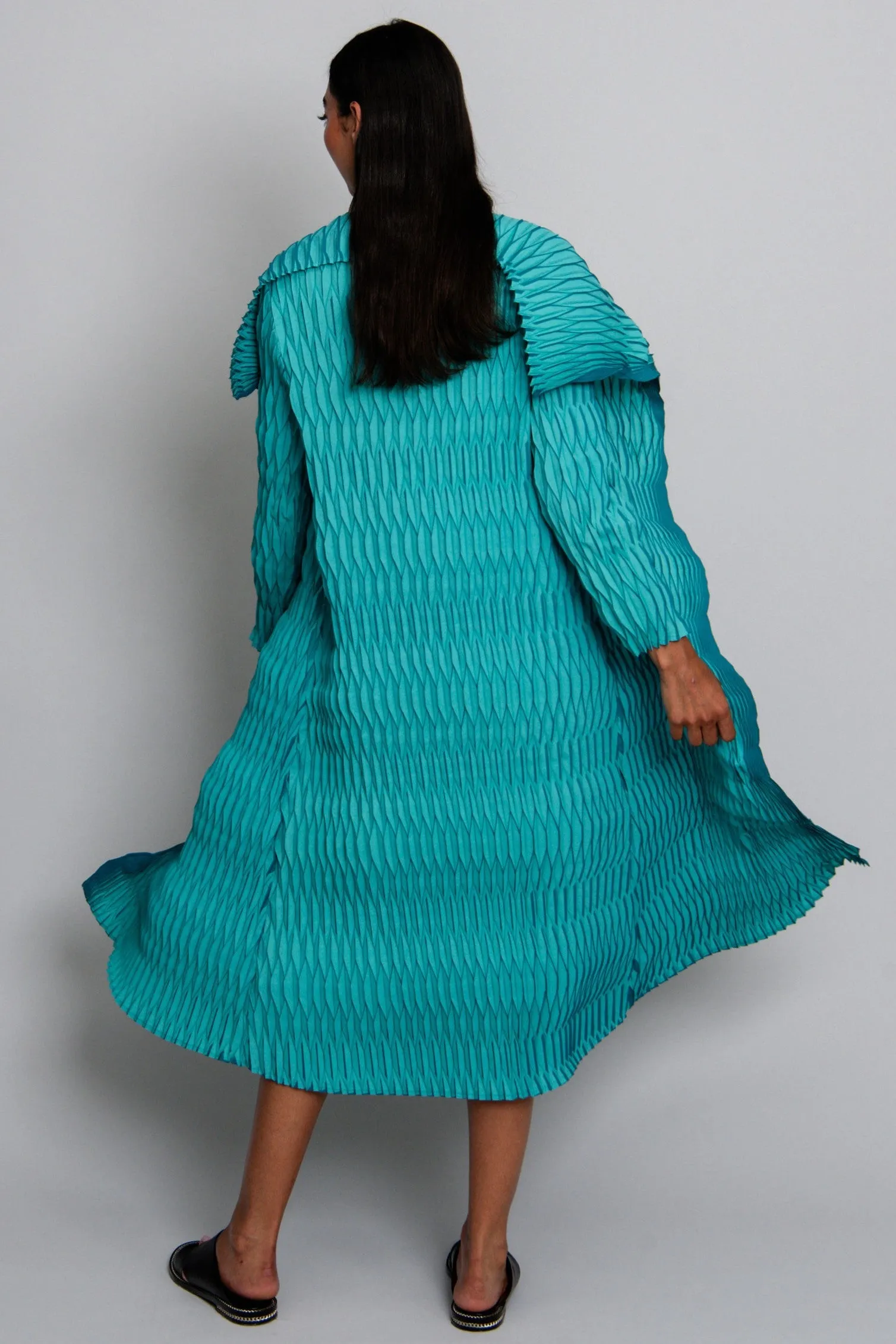 ALQUEMA Lantern Coat - Aqua Teal