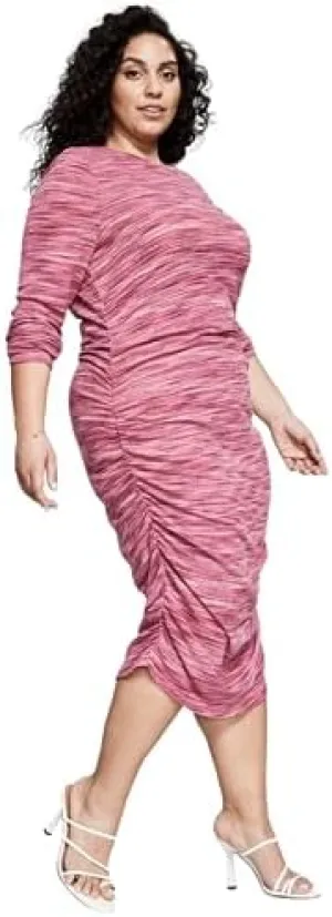 and Now This Women's Trendy Plus Size Space-Dyed Midi Dress