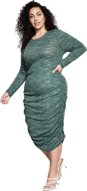 and Now This Women's Trendy Plus Size Space-Dyed Midi Dress