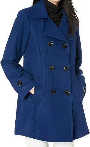 Anne Klein Women's Classic Double Breasted Wool Coat