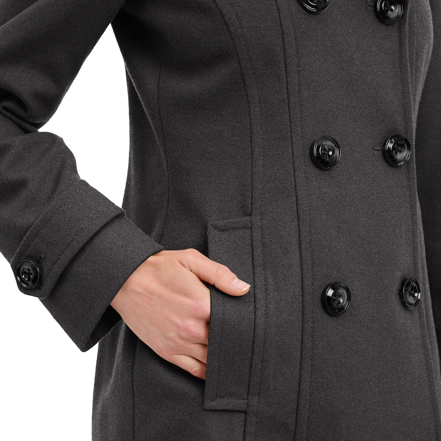 Anne Klein Women's Classic Double Breasted Wool Coat