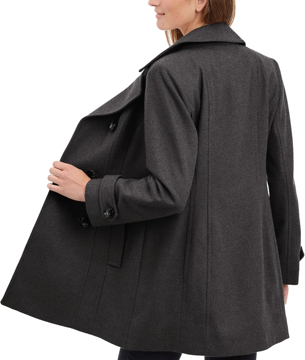 Anne Klein Women's Classic Double Breasted Wool Coat