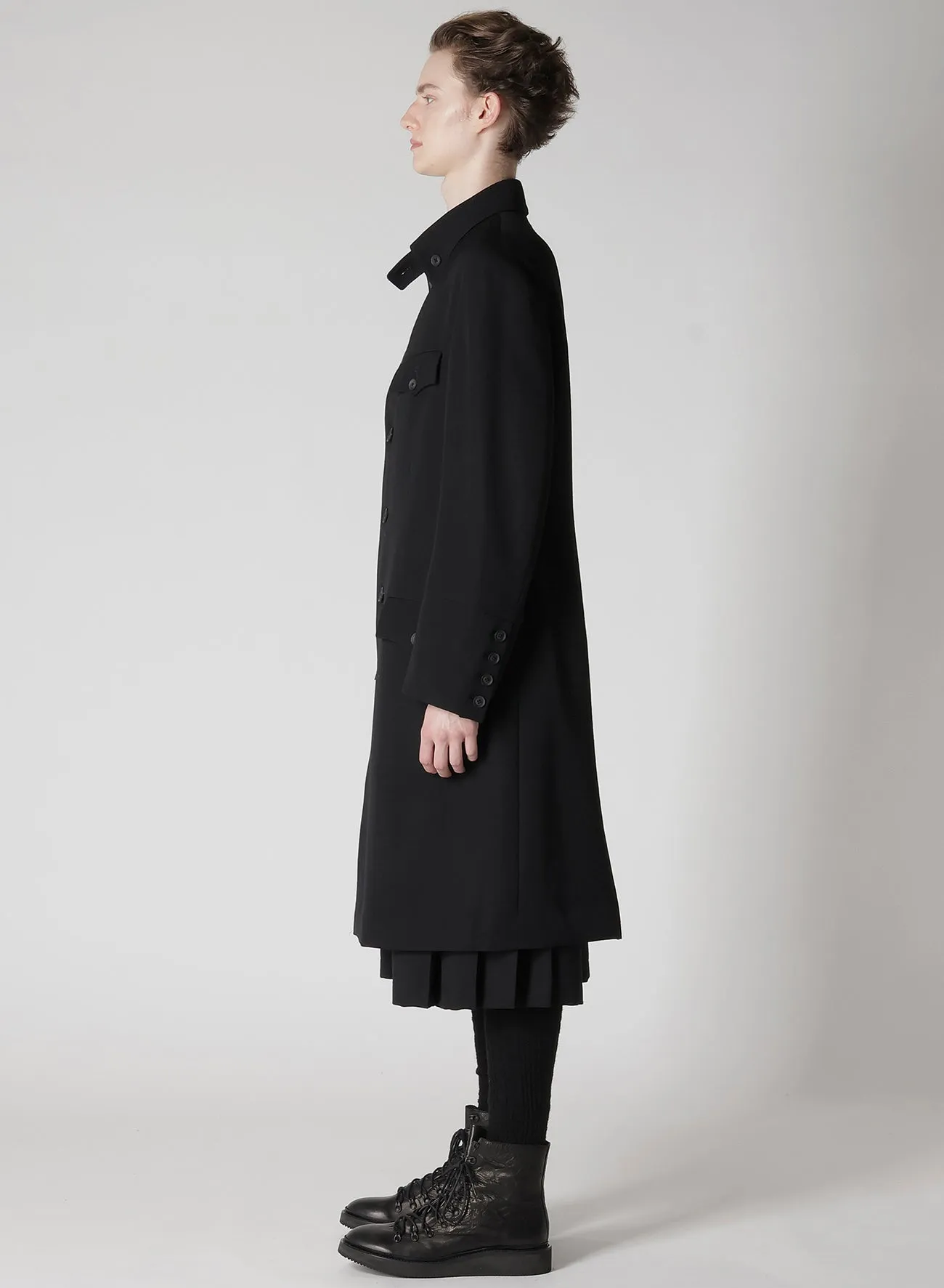 ARMY GABARDINE BACK BOX PLEATS JACKET