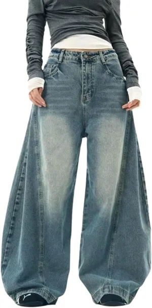 Baggy Jeans for Woman Men High Waisted Barrel Leg Jeans Trendy Boyfriend Denim Pants Vintage Streetwear Clothes