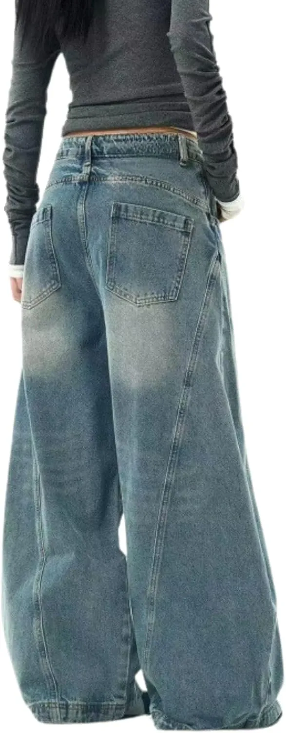 Baggy Jeans for Woman Men High Waisted Barrel Leg Jeans Trendy Boyfriend Denim Pants Vintage Streetwear Clothes