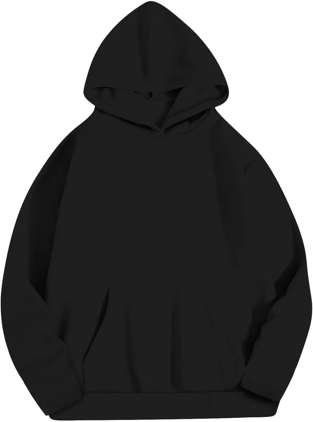 Basic Hoodies For Women Dressy Casual Loose Solid Hooded Sweatshirt With Pockets Fall Fashion Pullover Tops 2024