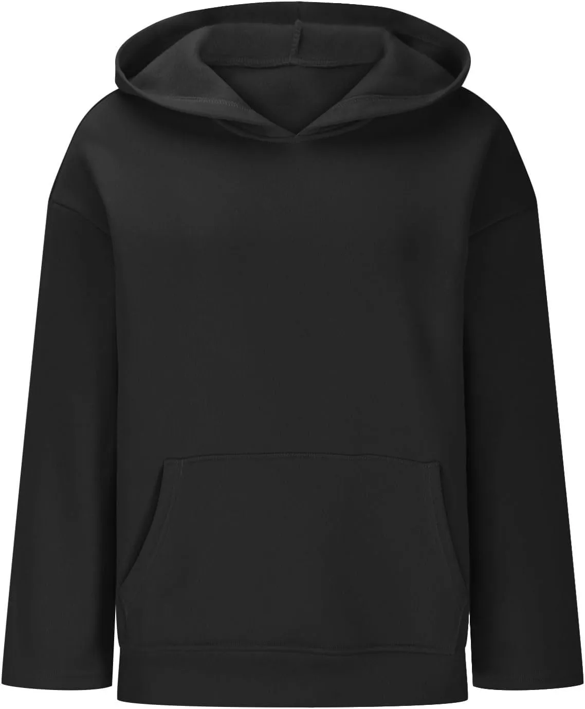 Basic Hoodies For Women Dressy Casual Loose Solid Hooded Sweatshirt With Pockets Fall Fashion Pullover Tops 2024
