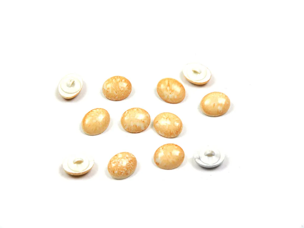 Beige Oval Marble Look Acrylic Buttons