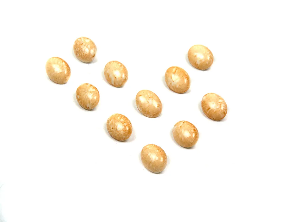 Beige Oval Marble Look Acrylic Buttons