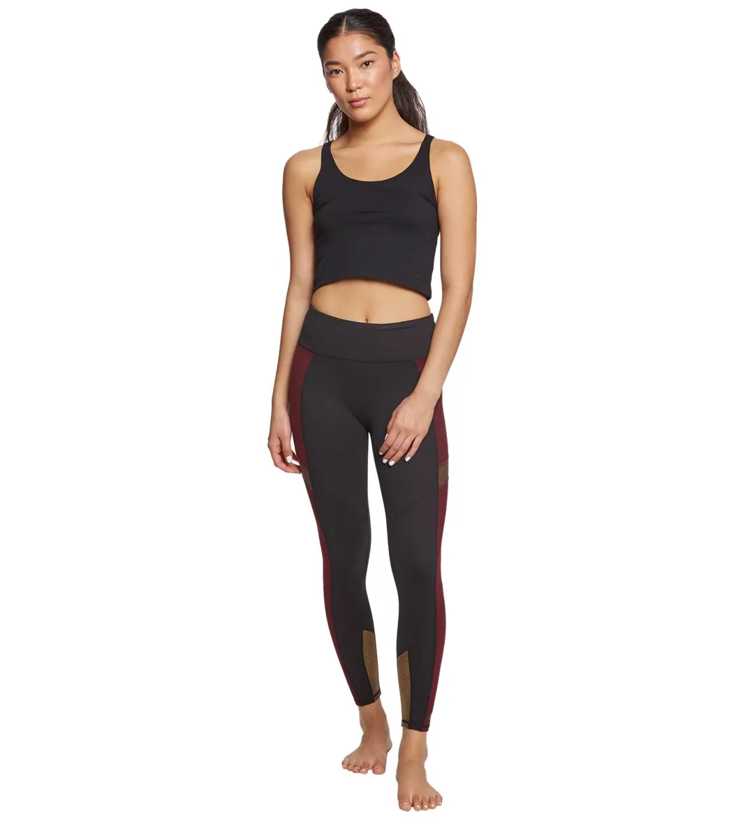 Betsey Johnson Colorblock Metallic Insert 7/8 Yoga Leggings