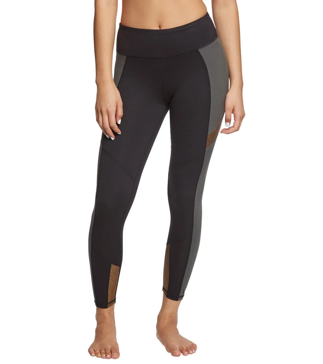 Betsey Johnson Colorblock Metallic Insert 7/8 Yoga Leggings