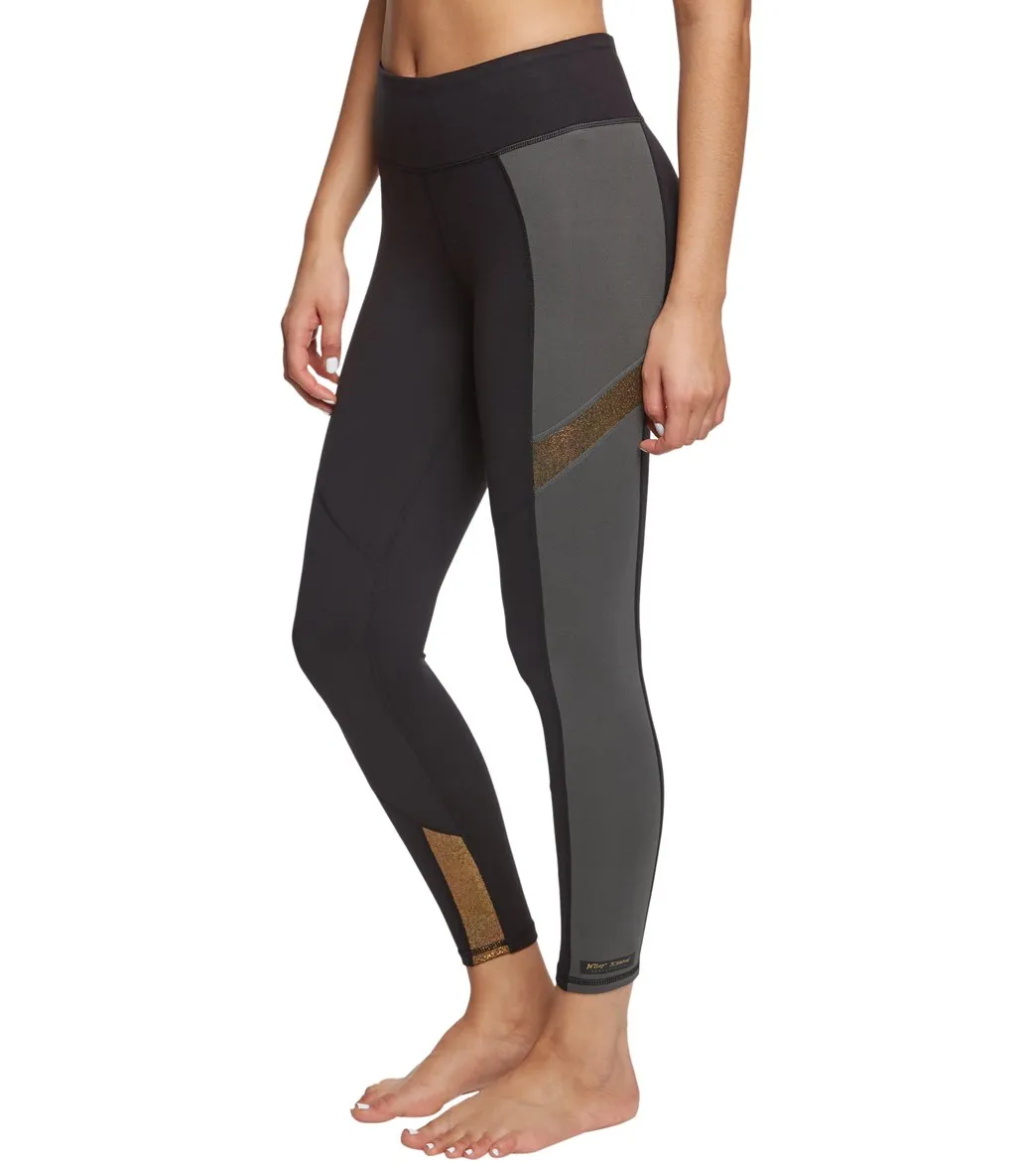 Betsey Johnson Colorblock Metallic Insert 7/8 Yoga Leggings