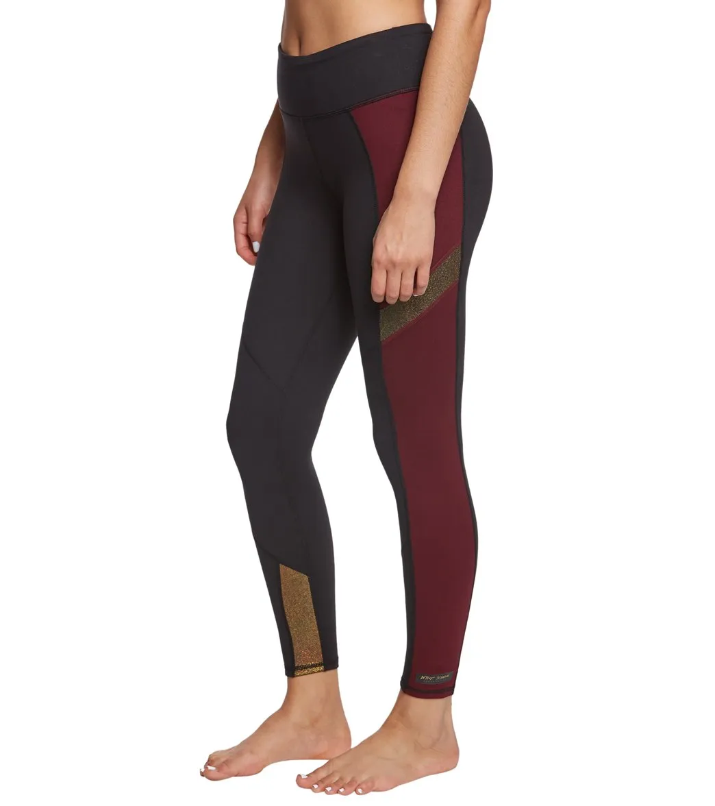 Betsey Johnson Colorblock Metallic Insert 7/8 Yoga Leggings