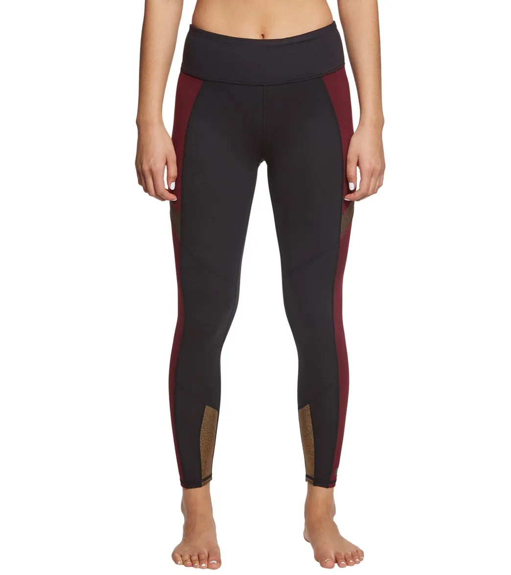 Betsey Johnson Colorblock Metallic Insert 7/8 Yoga Leggings