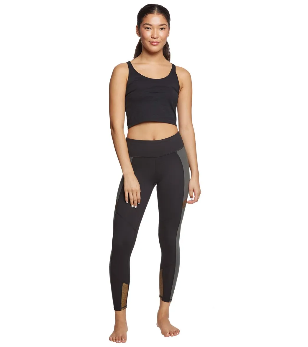 Betsey Johnson Colorblock Metallic Insert 7/8 Yoga Leggings