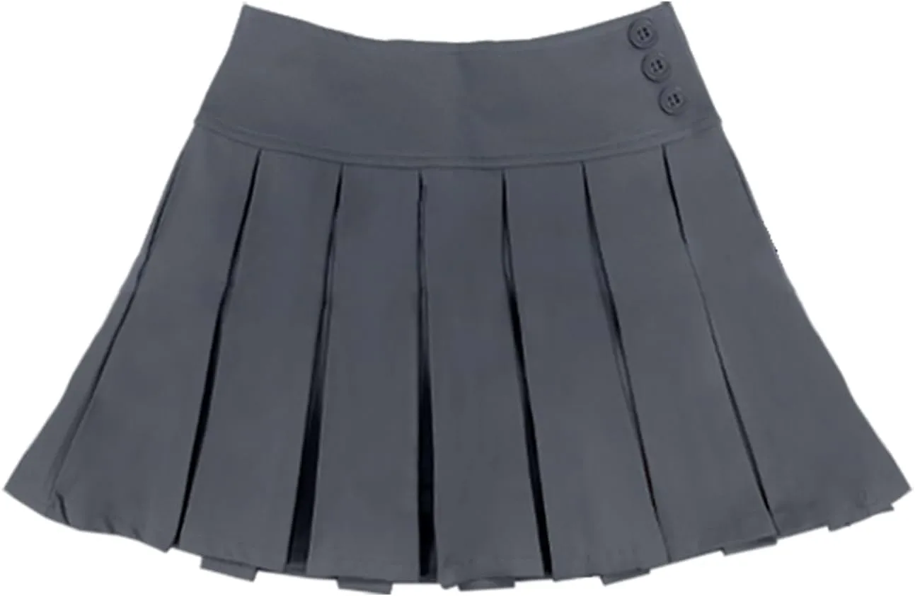 Bienzoe Girls School Uniform Adjustable Waist Stretch Pleated Skirt