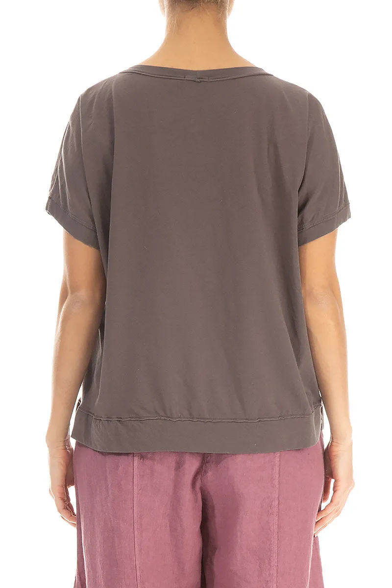 Boxy Truffle Cotton Jersey Top