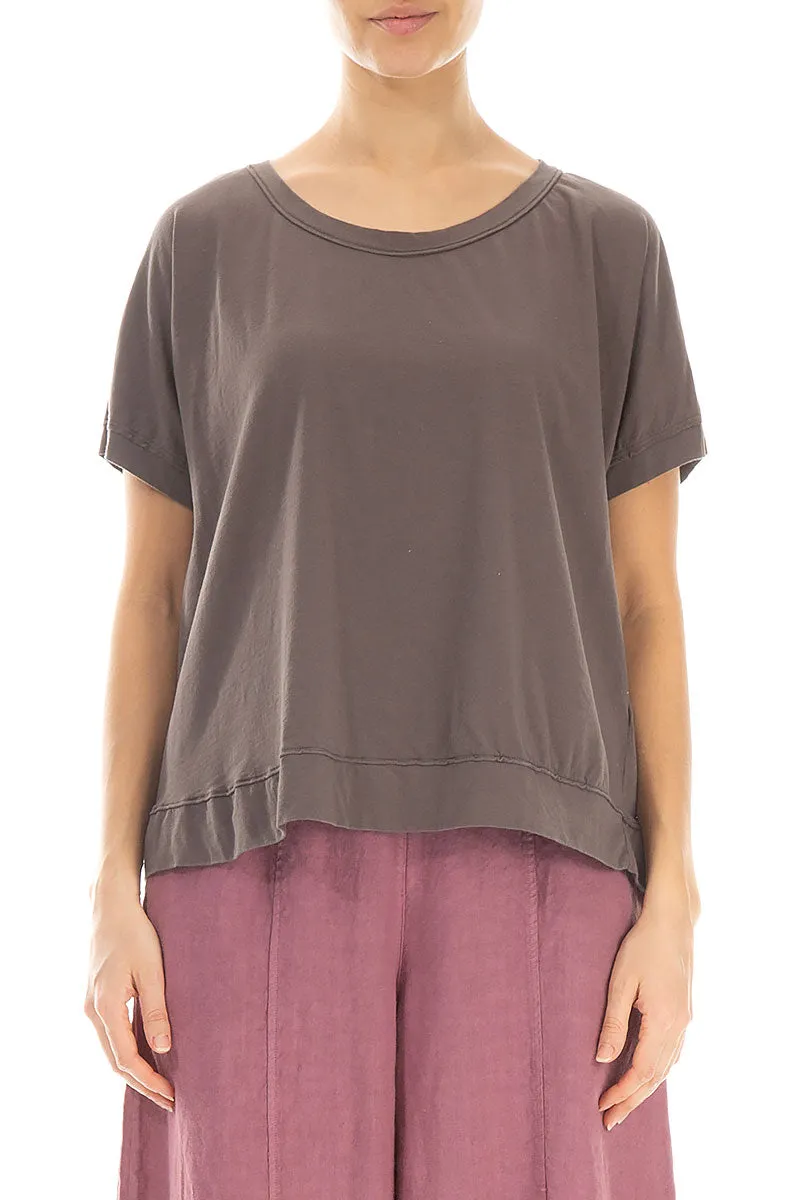 Boxy Truffle Cotton Jersey Top