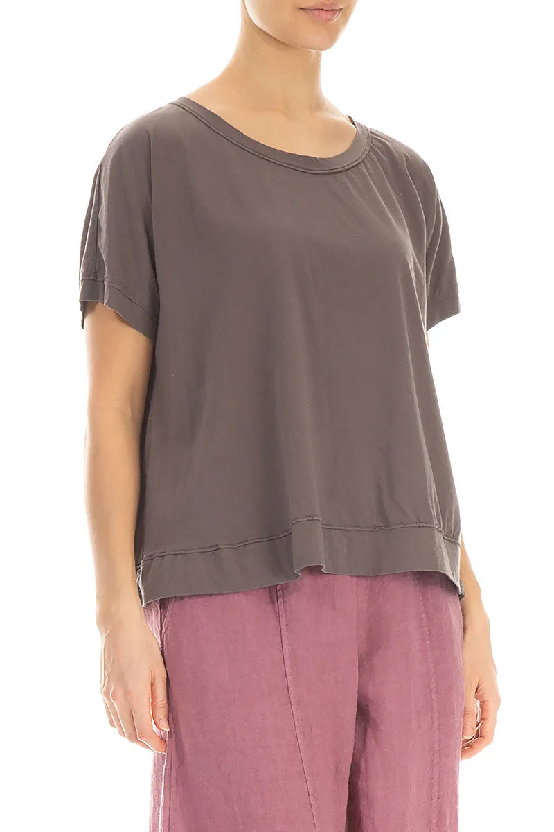 Boxy Truffle Cotton Jersey Top
