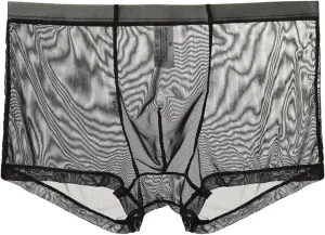 Breathable Ice Silk Men's Boxer Briefs See-Through Underwear Trunk Transparent Stretch Underwear 2025 Date Night