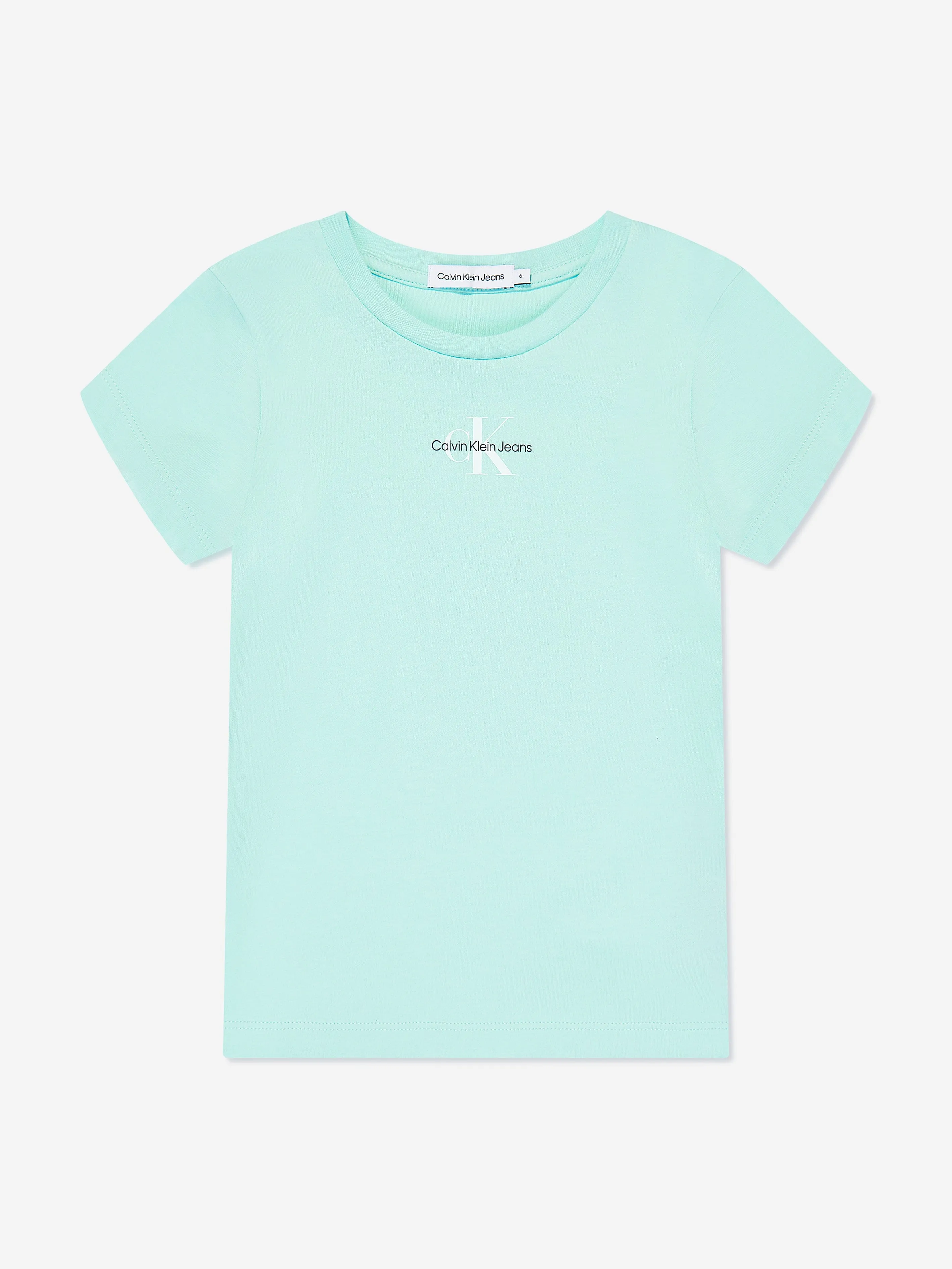 Calvin Klein Girls Micro Monogram Top in Blue