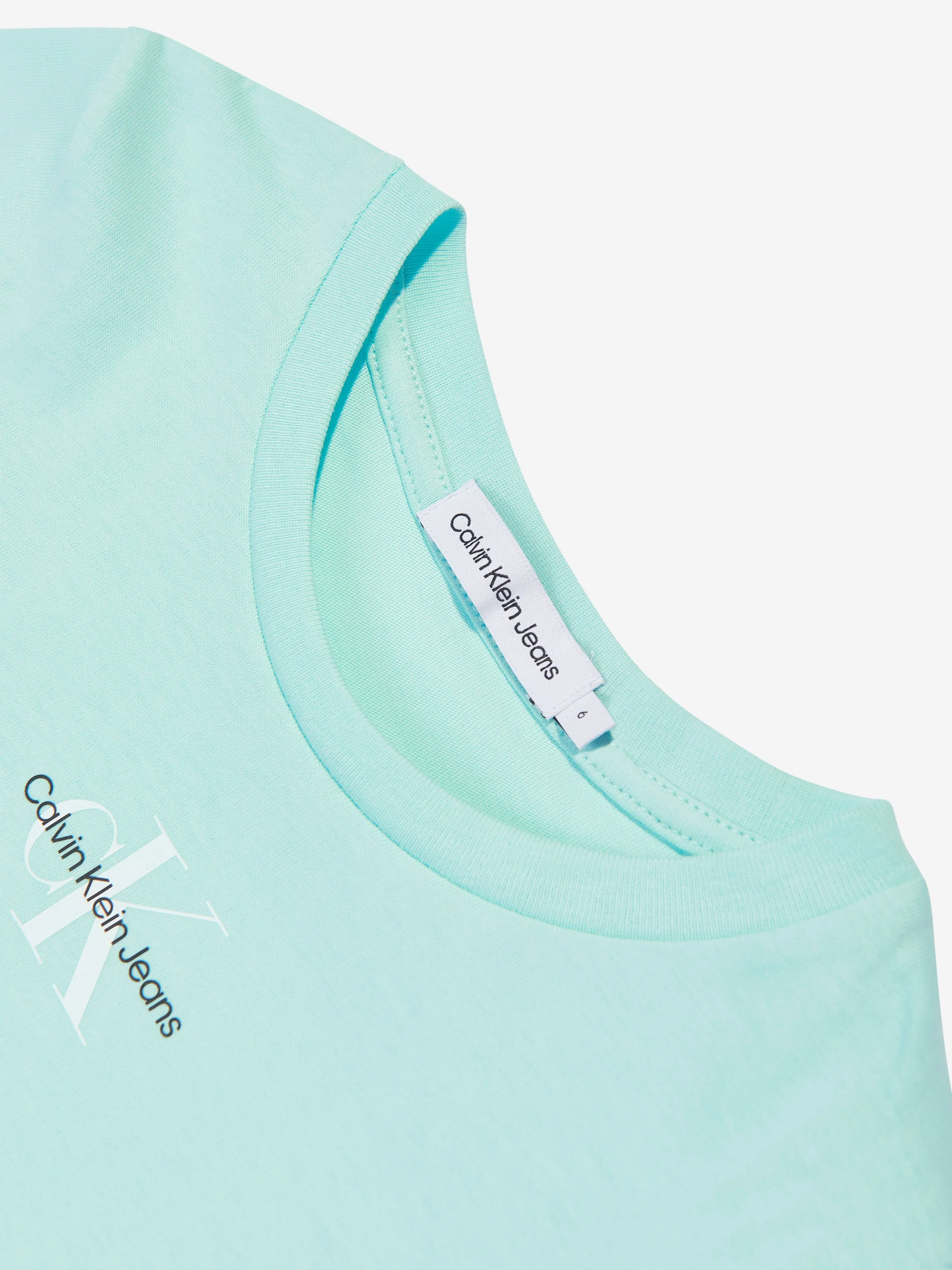 Calvin Klein Girls Micro Monogram Top in Blue