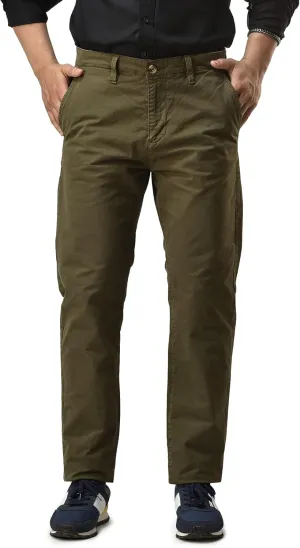 CHARBONNIER Mens Slim fit Chinos Pants, Flat Front Design and Back Buttoned Pockets, Comfortable Mens Pants for Casual wear