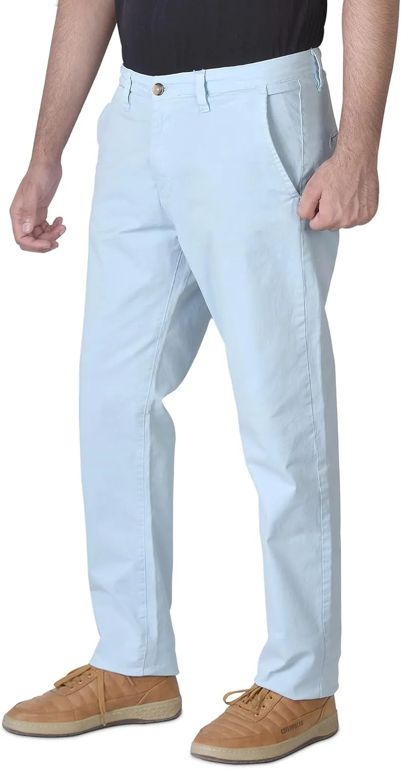 CHARBONNIER Mens Slim fit Chinos Pants, Flat Front Design and Back Buttoned Pockets, Comfortable Mens Pants for Casual wear