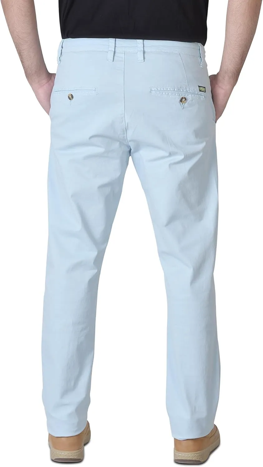 CHARBONNIER Mens Slim fit Chinos Pants, Flat Front Design and Back Buttoned Pockets, Comfortable Mens Pants for Casual wear