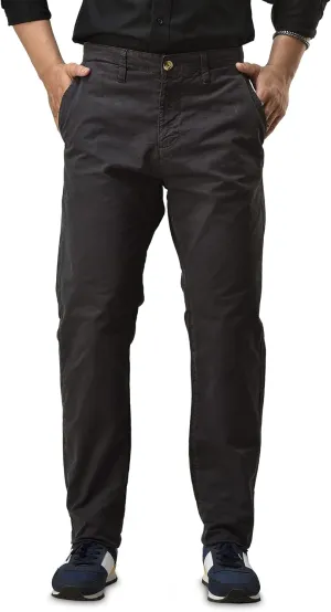 CHARBONNIER Mens Slim fit Chinos Pants, Flat Front Design and Back Buttoned Pockets, Comfortable Mens Pants for Casual wear