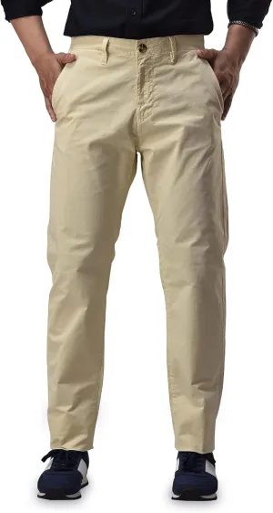 CHARBONNIER Mens Slim fit Chinos Pants, Flat Front Design and Back Buttoned Pockets, Comfortable Mens Pants for Casual wear