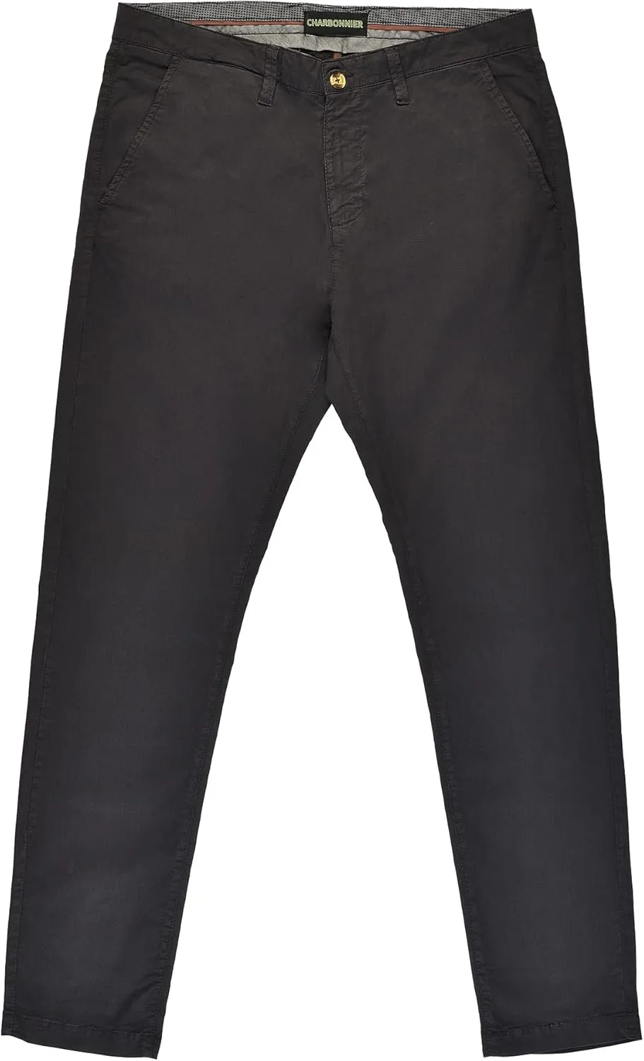 CHARBONNIER Mens Slim fit Chinos Pants, Flat Front Design and Back Buttoned Pockets, Comfortable Mens Pants for Casual wear