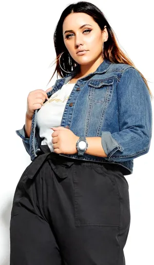 City Chic Women's Plus Size Jacket-Classic Denim