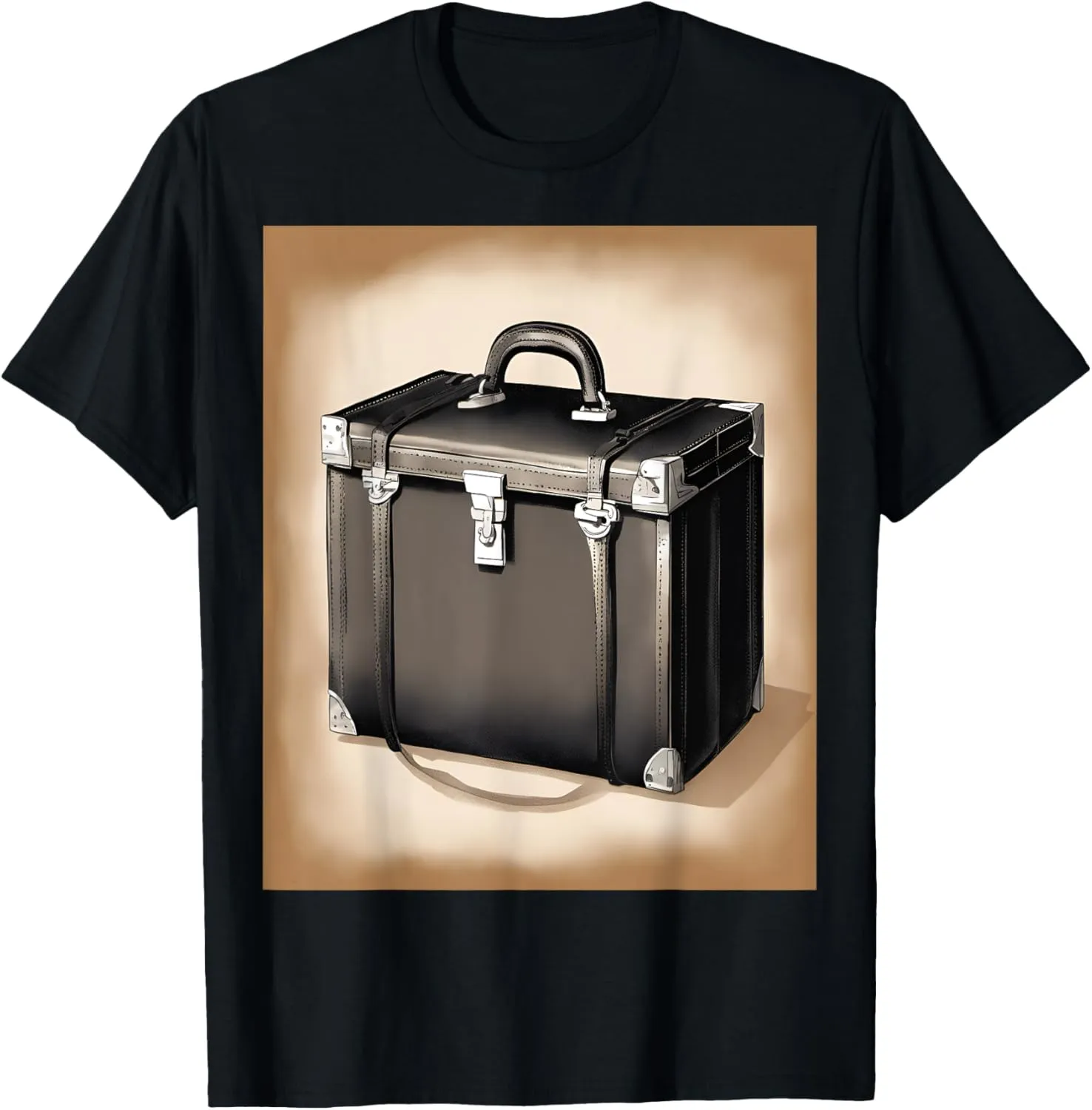 Classic Leather Briefcase Vintage Carries Graphic T-Shirt