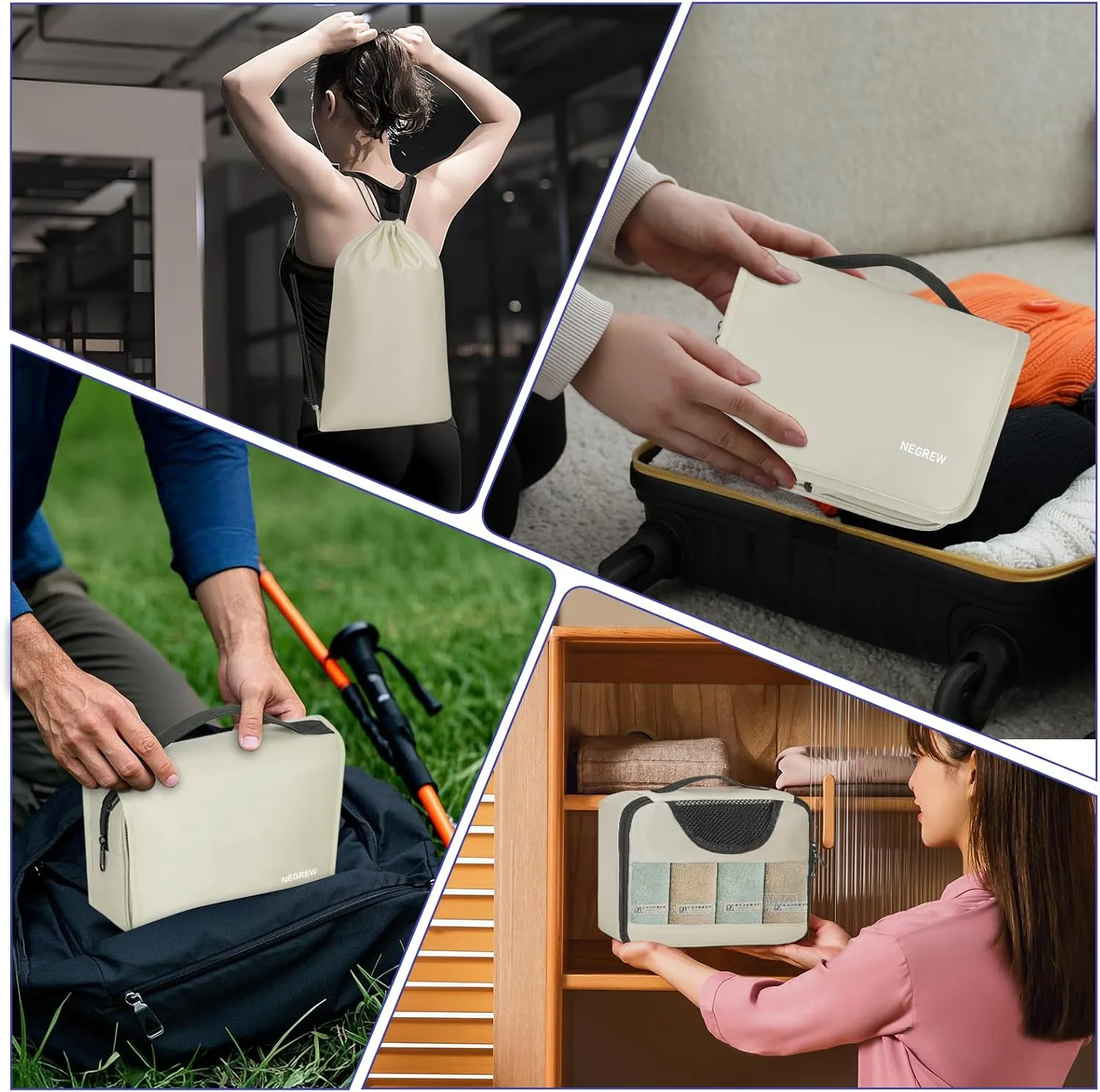 Compression Packing Cubes for Travel, 8 Set Packing Cubes for Suitcases, Breathable Mesh Travel Bags Organizer for Luggage Lightweight Vacation Essentials Accessories (Beige)