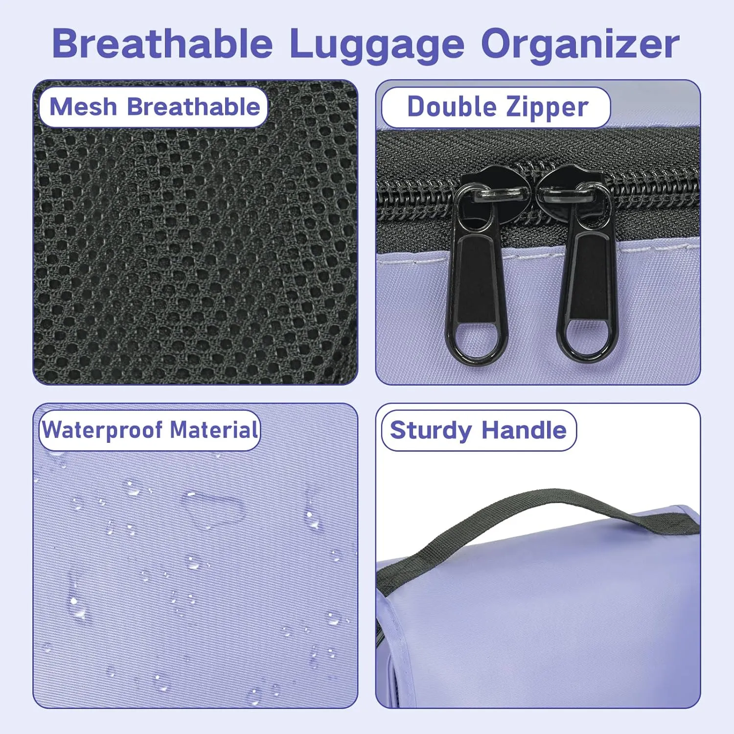 Compression Packing Cubes for Travel, 8 Set Packing Cubes for Suitcases, Breathable Mesh Travel Bags Organizer for Luggage Lightweight Vacation Essentials Accessories (Purple)