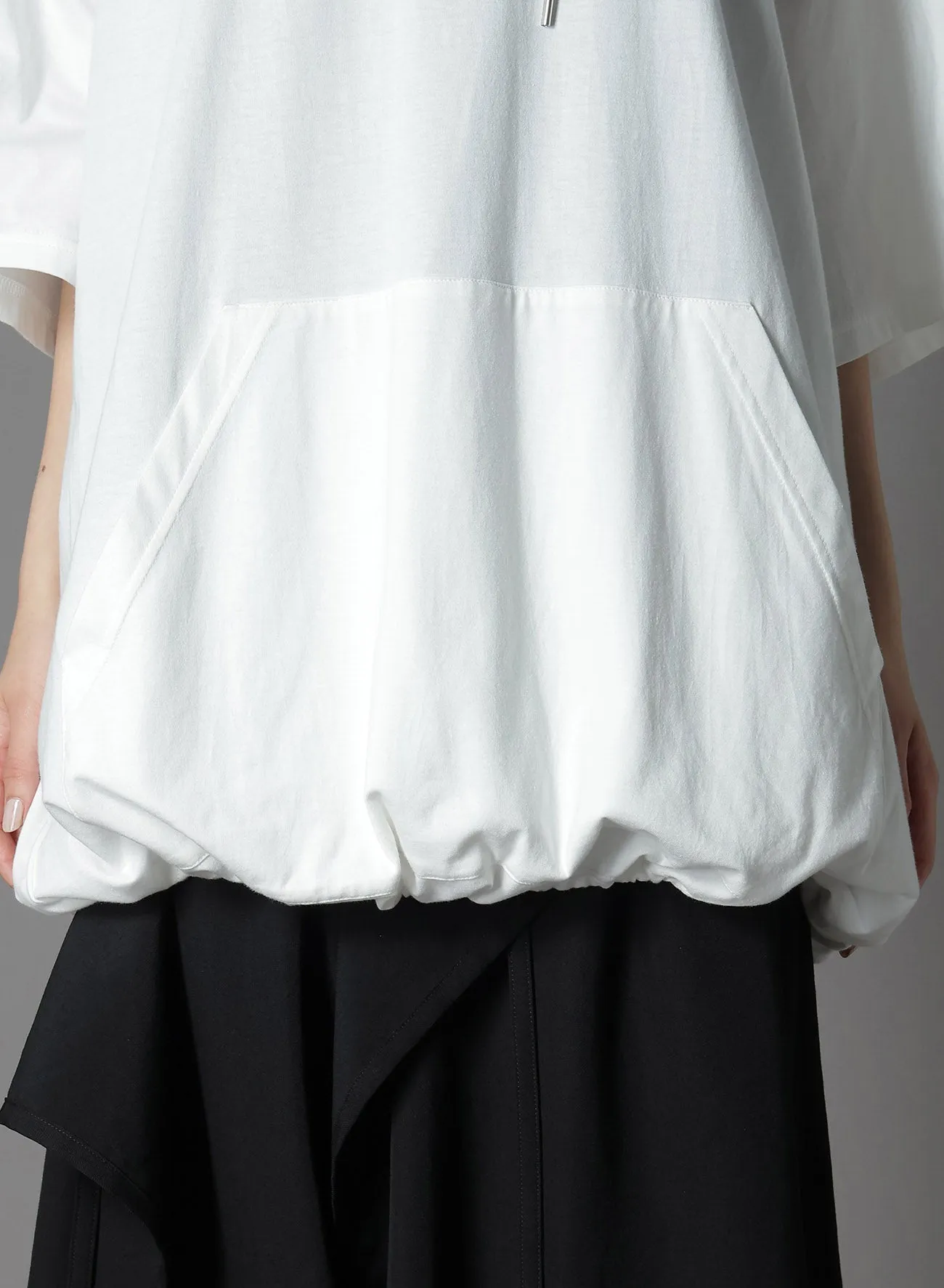 COTTON JERSEY SEVENTH SLEEVE HOODIE