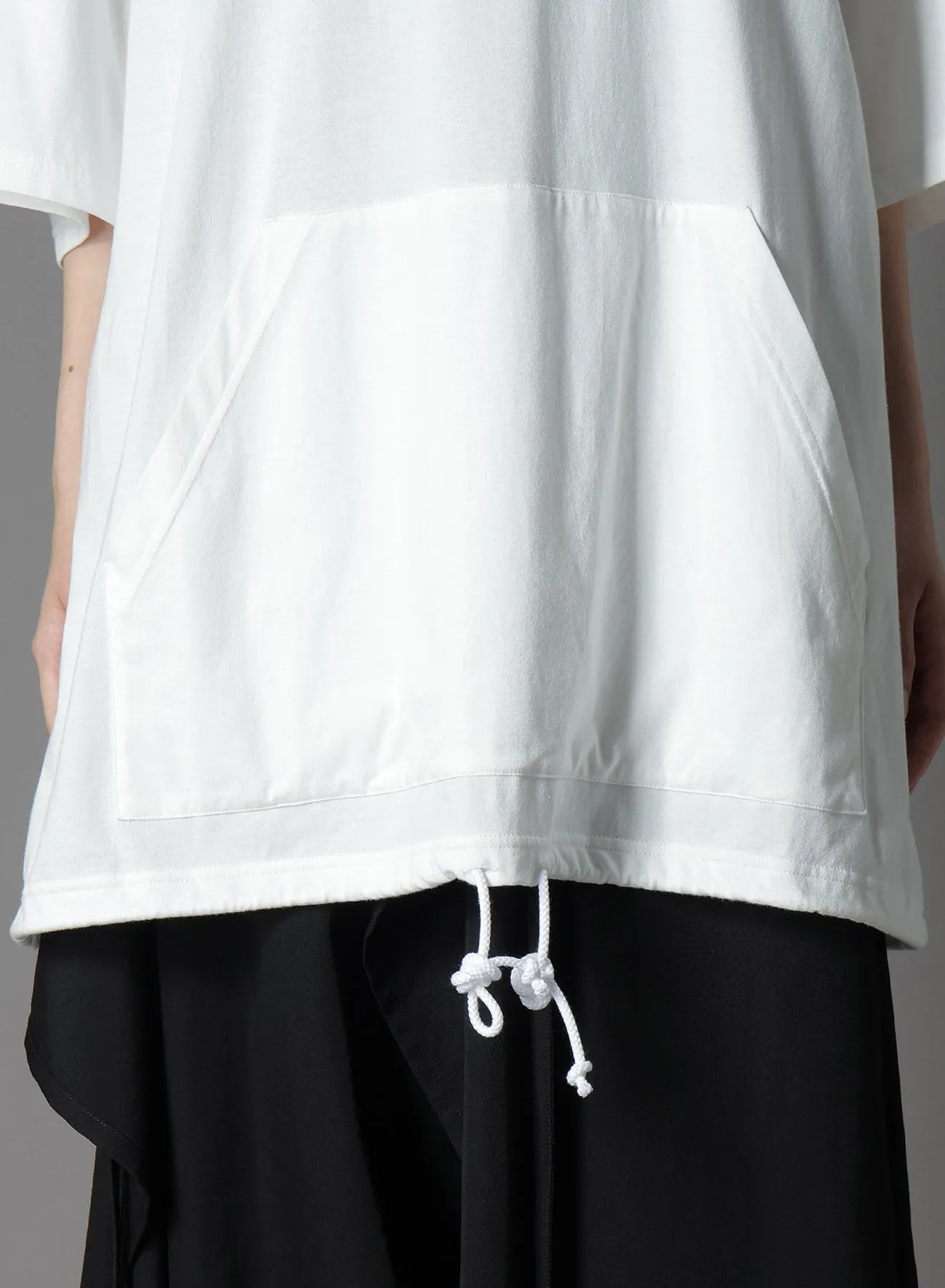 COTTON JERSEY SEVENTH SLEEVE HOODIE