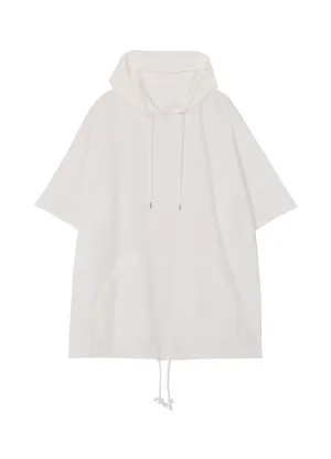 COTTON JERSEY SEVENTH SLEEVE HOODIE