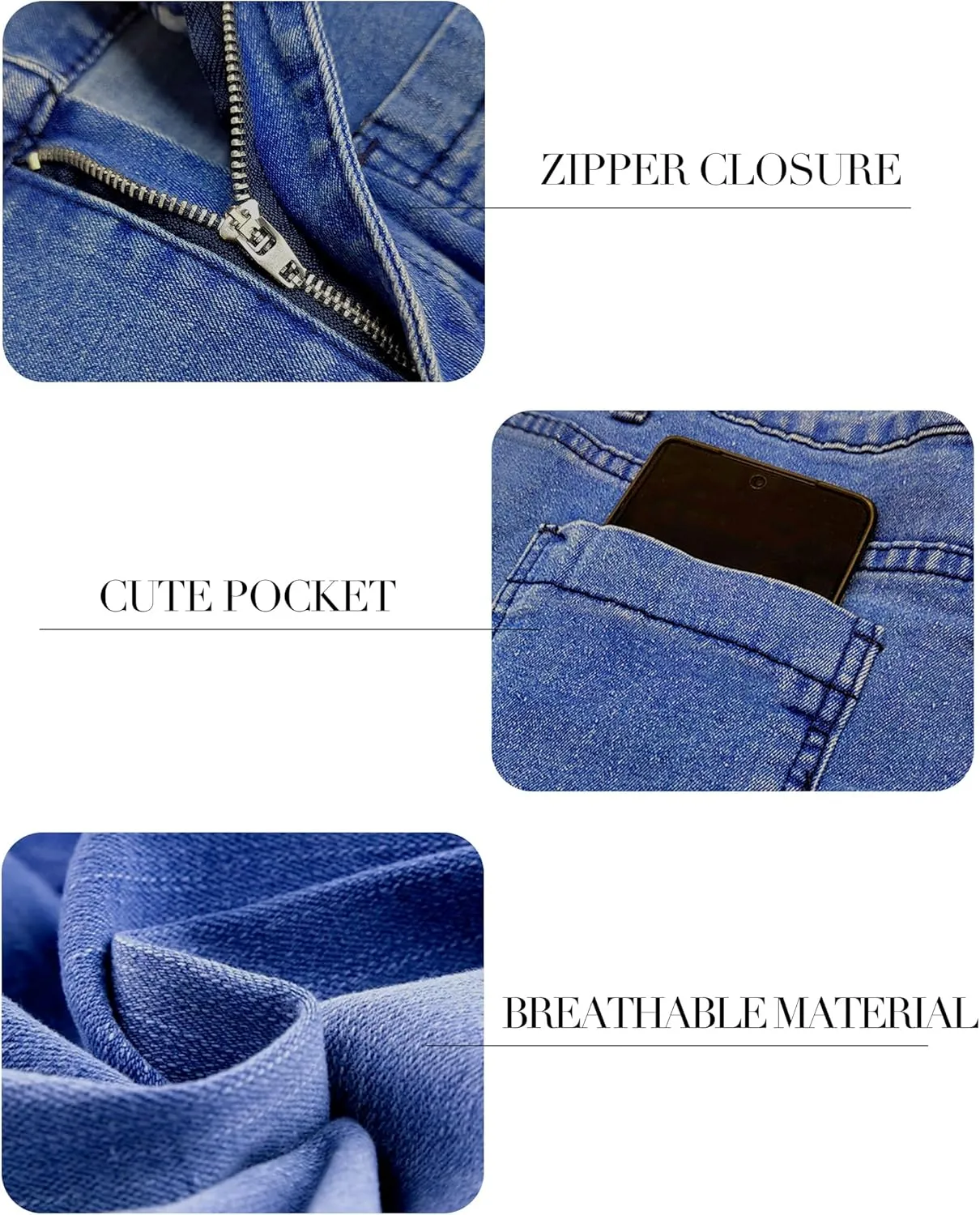 Cropped Jeans for Women Wide Leg High Waisted Denim Pants Trendy