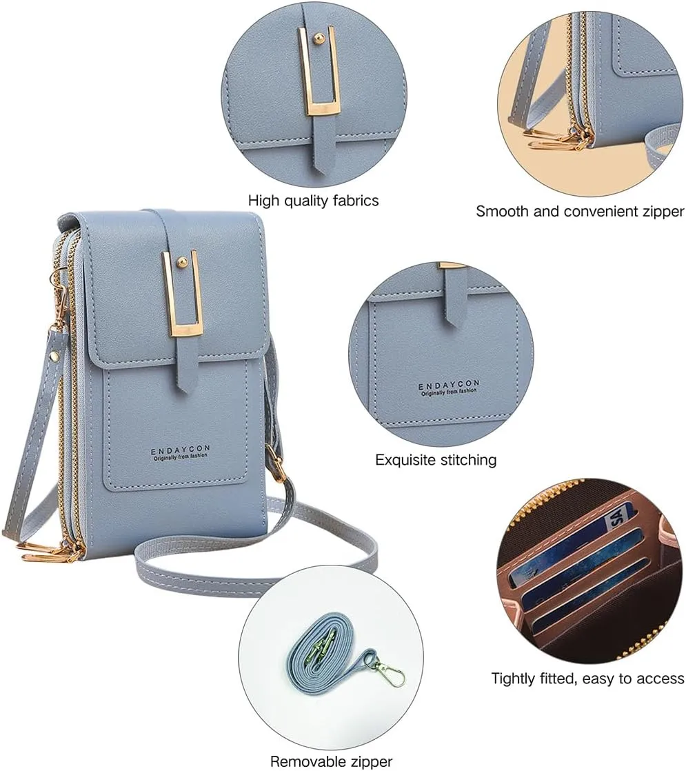 Crossbody Bags for Women, Small Touchscreen Purse, Trendy Shoulder Wallet with Card Slots