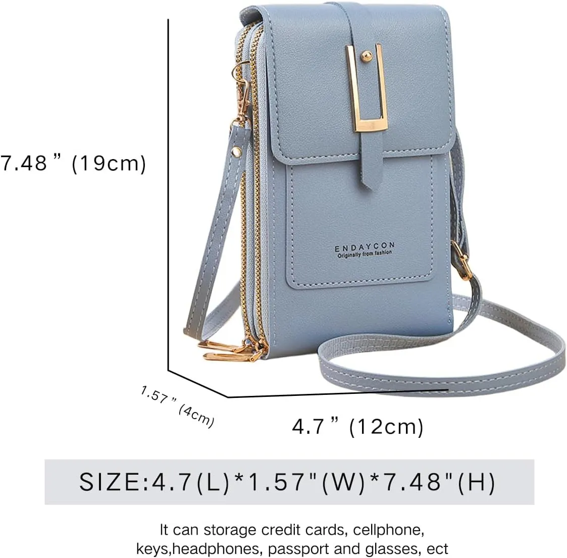 Crossbody Bags for Women, Small Touchscreen Purse, Trendy Shoulder Wallet with Card Slots