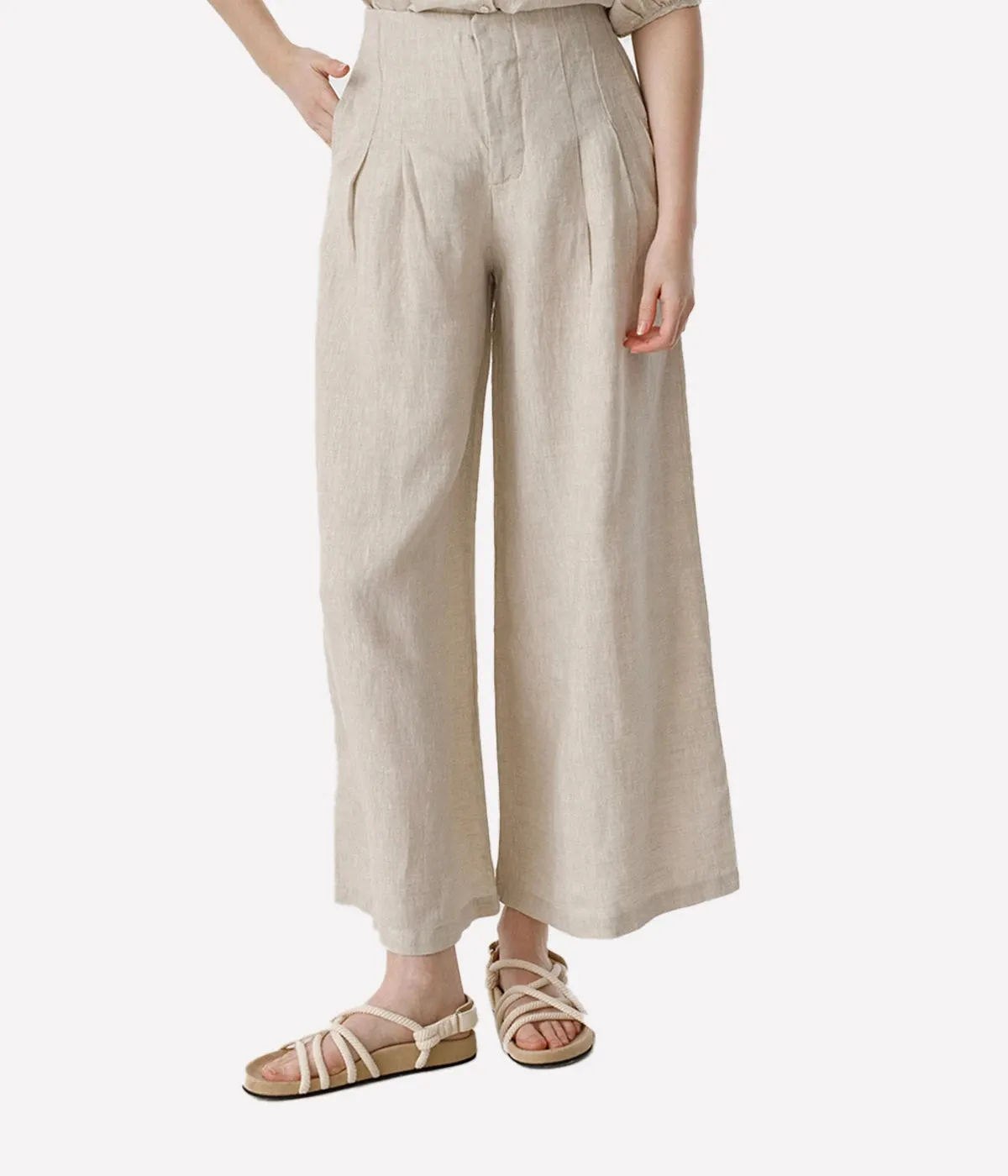 Culotte Linen Pant in Natural