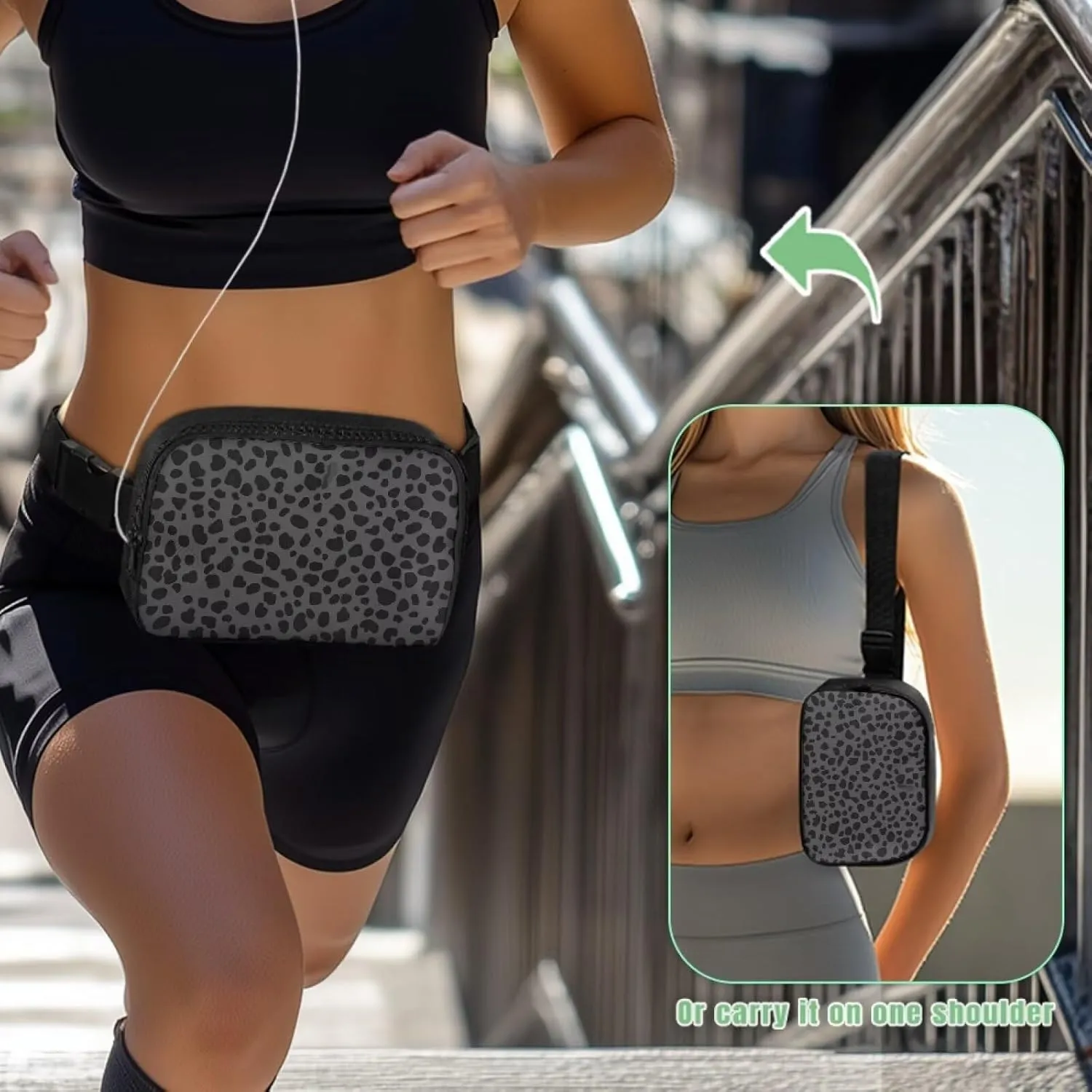 Cute Cow Print Purses for Women Fanny Pack Trendy Lightweight Trendy Hip Purse with Smooth Zipper Mini Waist Bag for Women Sports Travel Hiking Running Outdoor Cell Phone Bag
